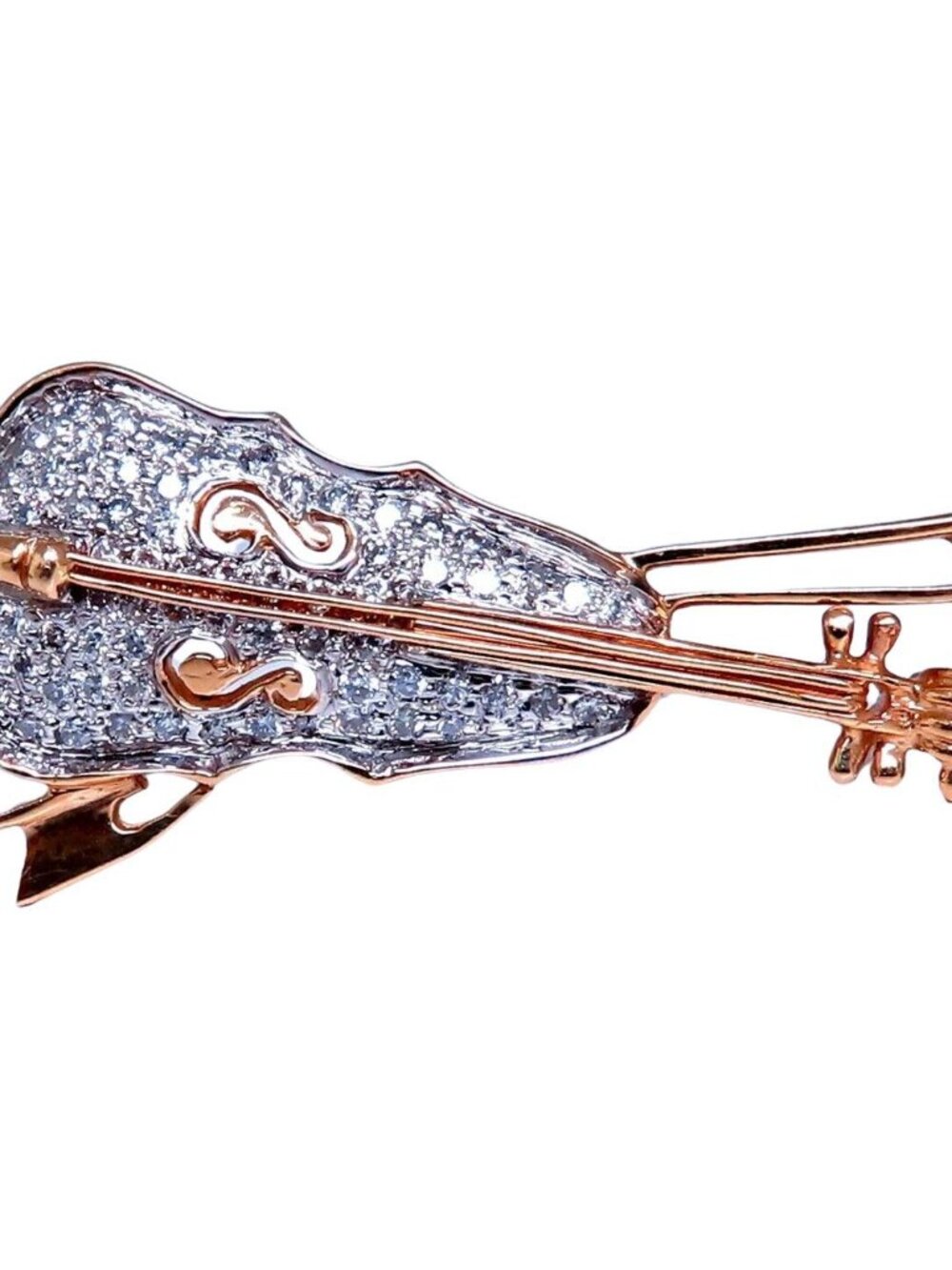 .60ct natural diamond Cello Violin Pin 14kt Gold*